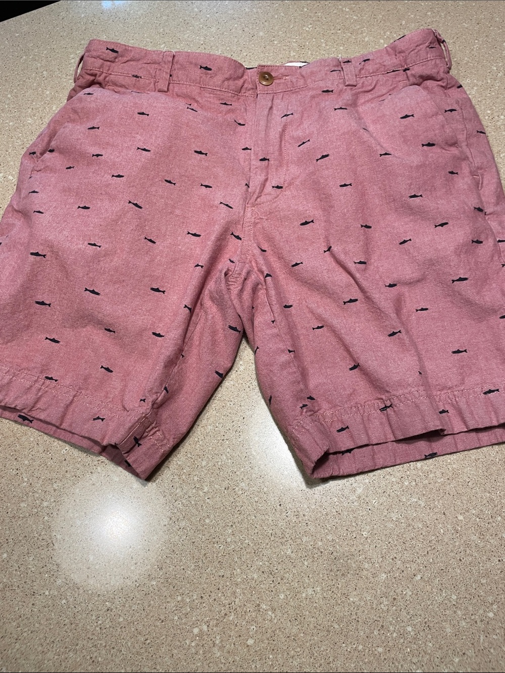 Brooks Brothers Light Red, Shark Motif Chino Shorts
